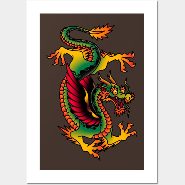 OldSalt American Traditional Dragon Wall Art by OldSalt